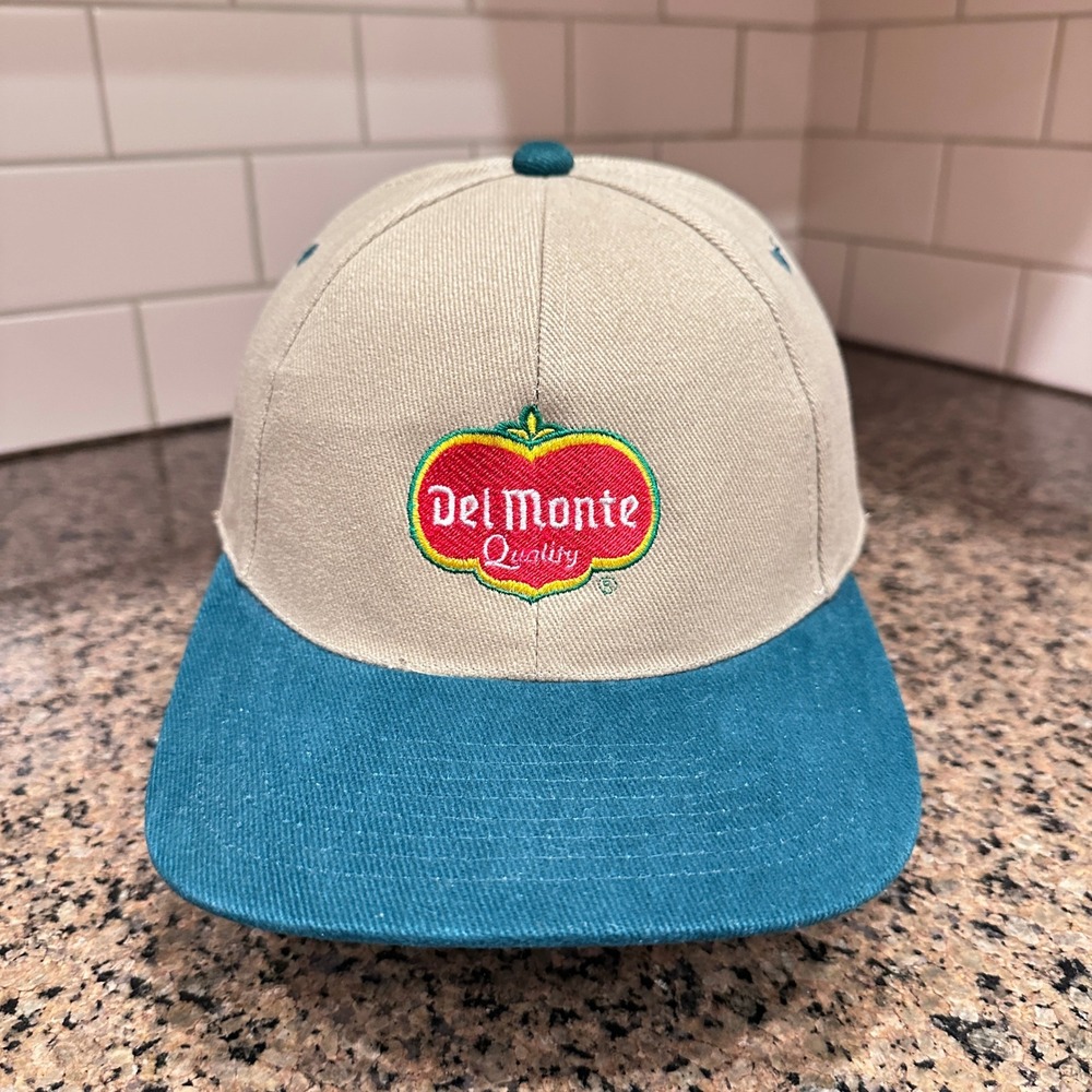 Del Monte Modern Source Hat Strap Back Tan Teal Cotton